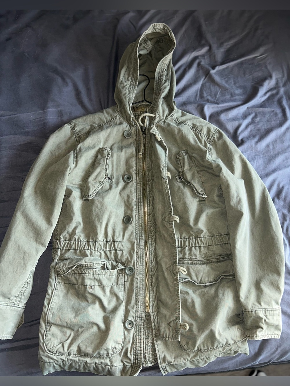 GAP Hooded Military Field Jacket in Olive